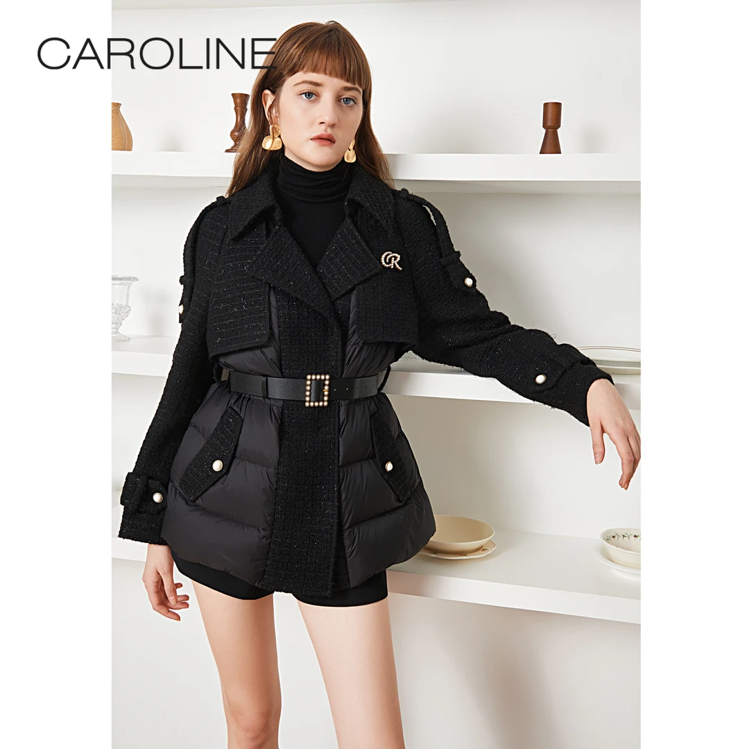 CAROLINE卡洛琳冬季新款小香风羽绒服ECRBDF28