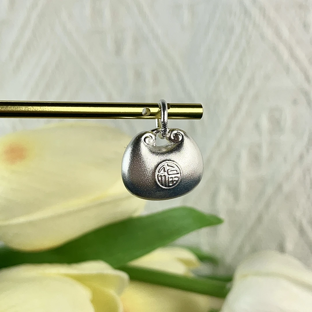 吊坠足银 足银999.9代代传福小胖福实心吊坠手工开料经典民族风