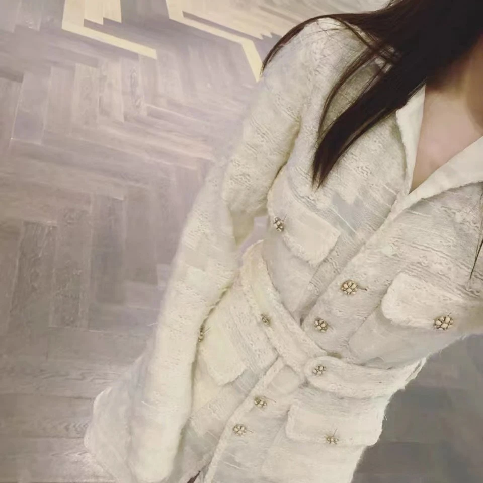 2025新款浮生若梦晨锐小香风粗花呢连衣裙6393