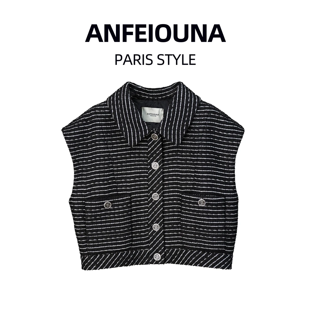 2025新款黑白魔女外套马甲6625