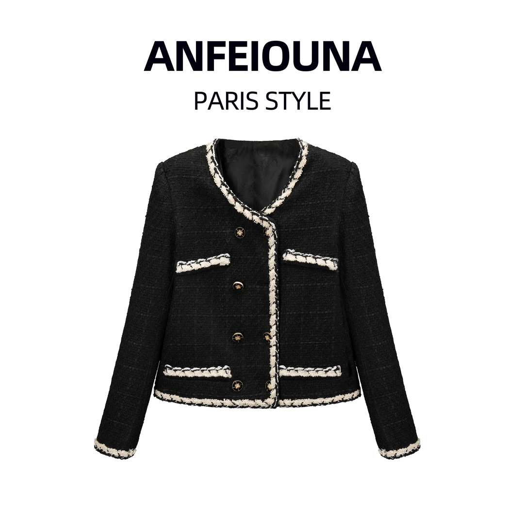 2023新款月光温柔晨锐小香风粗花呢外套上衣6065