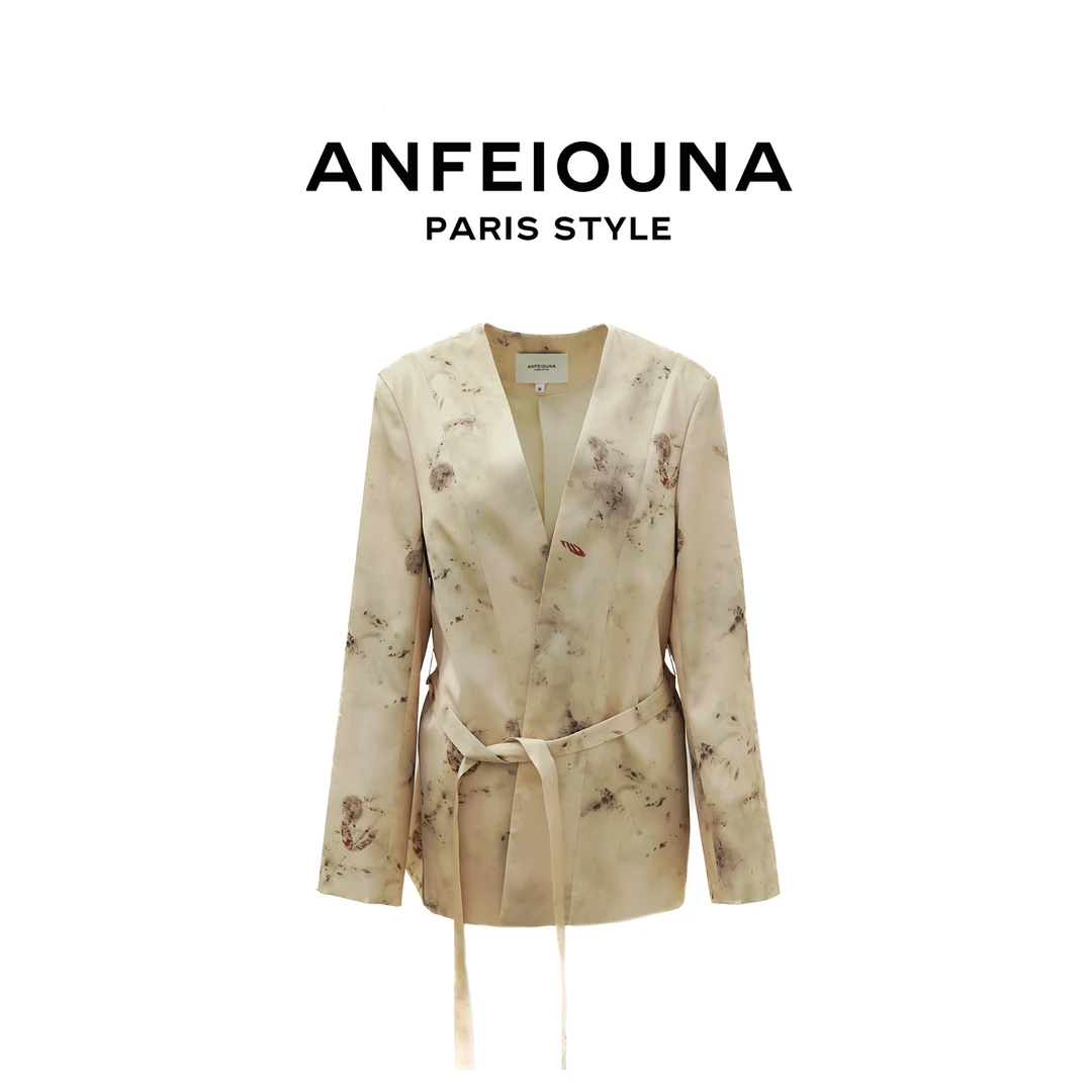 2025新款新中式提花设计感收腰款高级感西装外套上衣1181