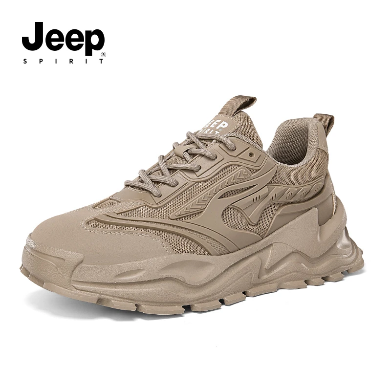 JEEP/吉普2024夏透气男士时尚潮鞋休闲潮流运动鞋百搭轻便老爹鞋