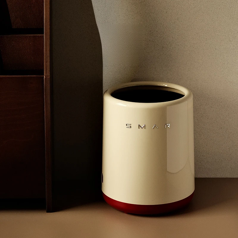 家用轻奢垃圾桶客厅厨房卫生间卧室办公室轻奢奶油纸篓厨房收纳桶