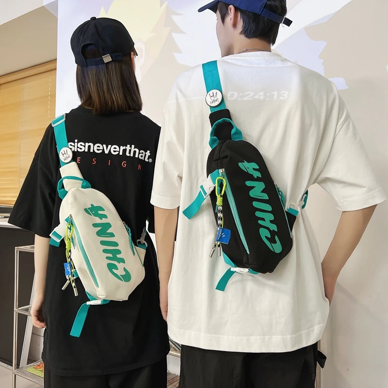 潮牌胸包女2026夏新款时尚运动男士单肩斜挎包学生骑行大容量腰包