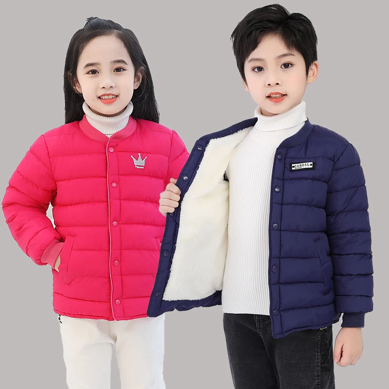 秋冬儿童棉服男女童加绒加厚棉服内胆中大童外套小孩宝宝棉袄衣服