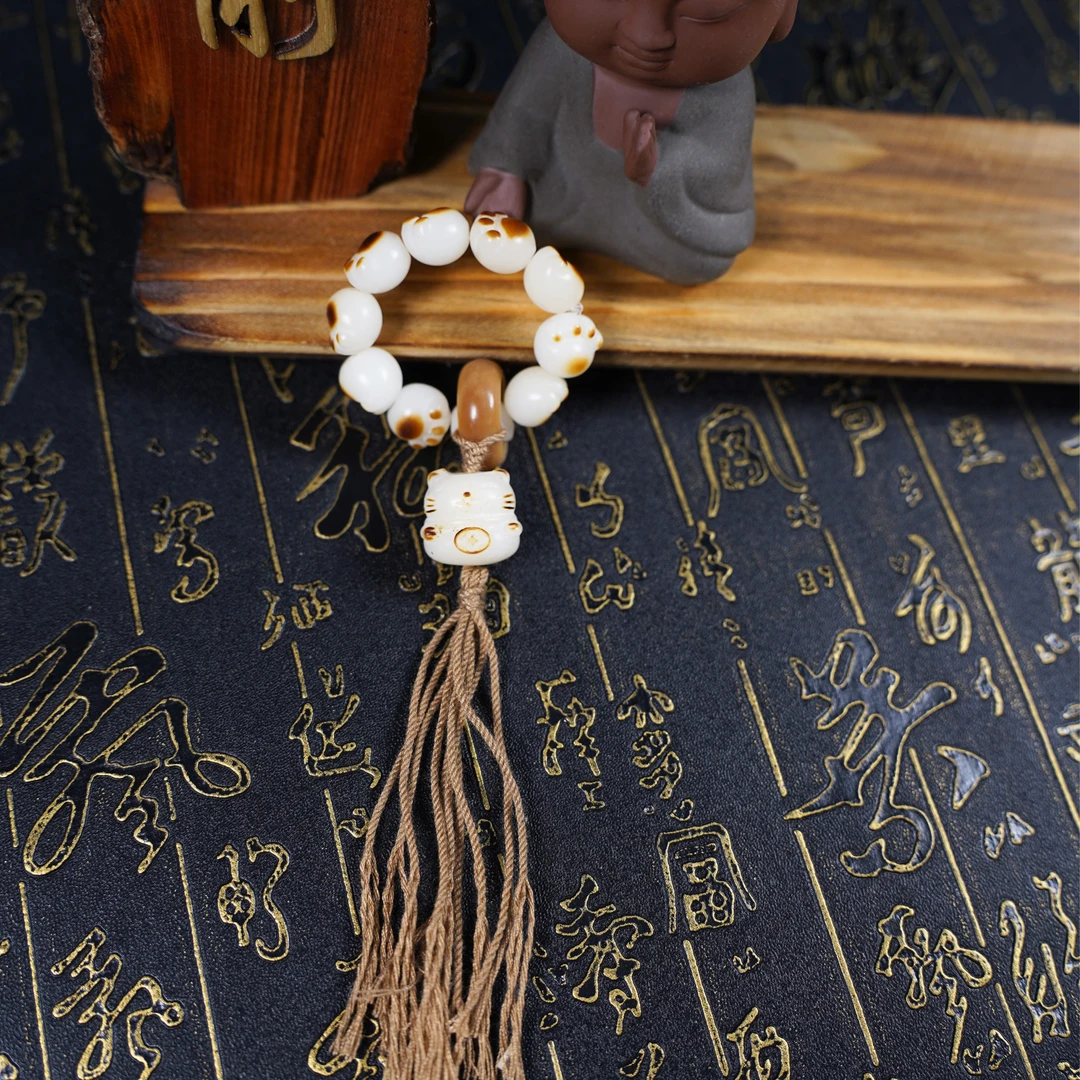 菩提猫爪单圈念珠跑环猫咪流苏