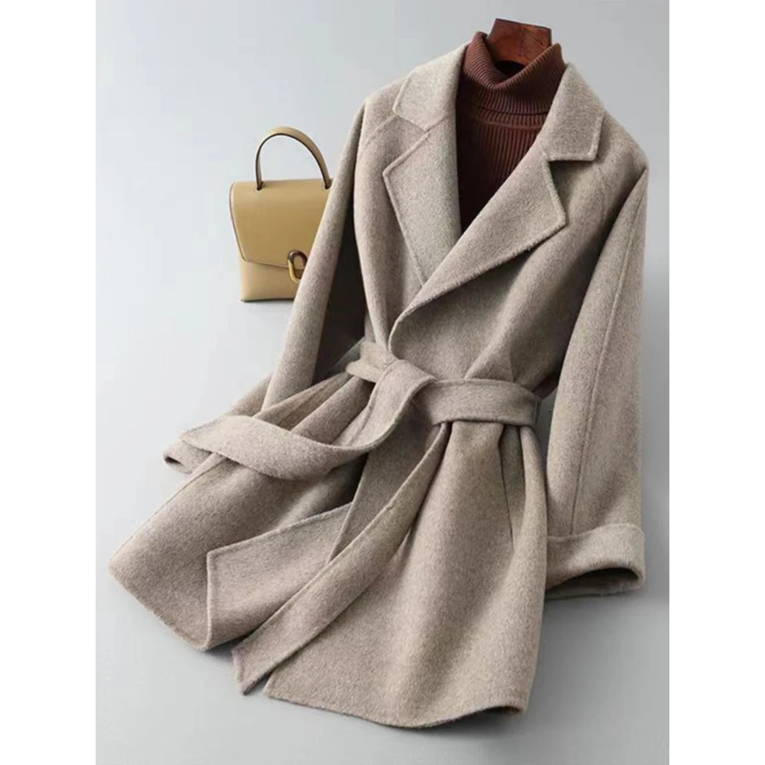 毛呢外套大码女装胖2023新款秋冬季高级感中长款小个子呢子新款