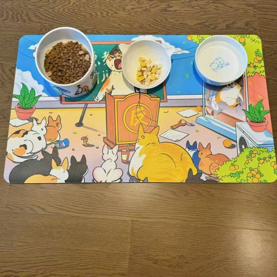 【猫德学院】三号楼宠物餐垫食品级防水防滑猫咪狗狗吃饭垫子猫碗垫