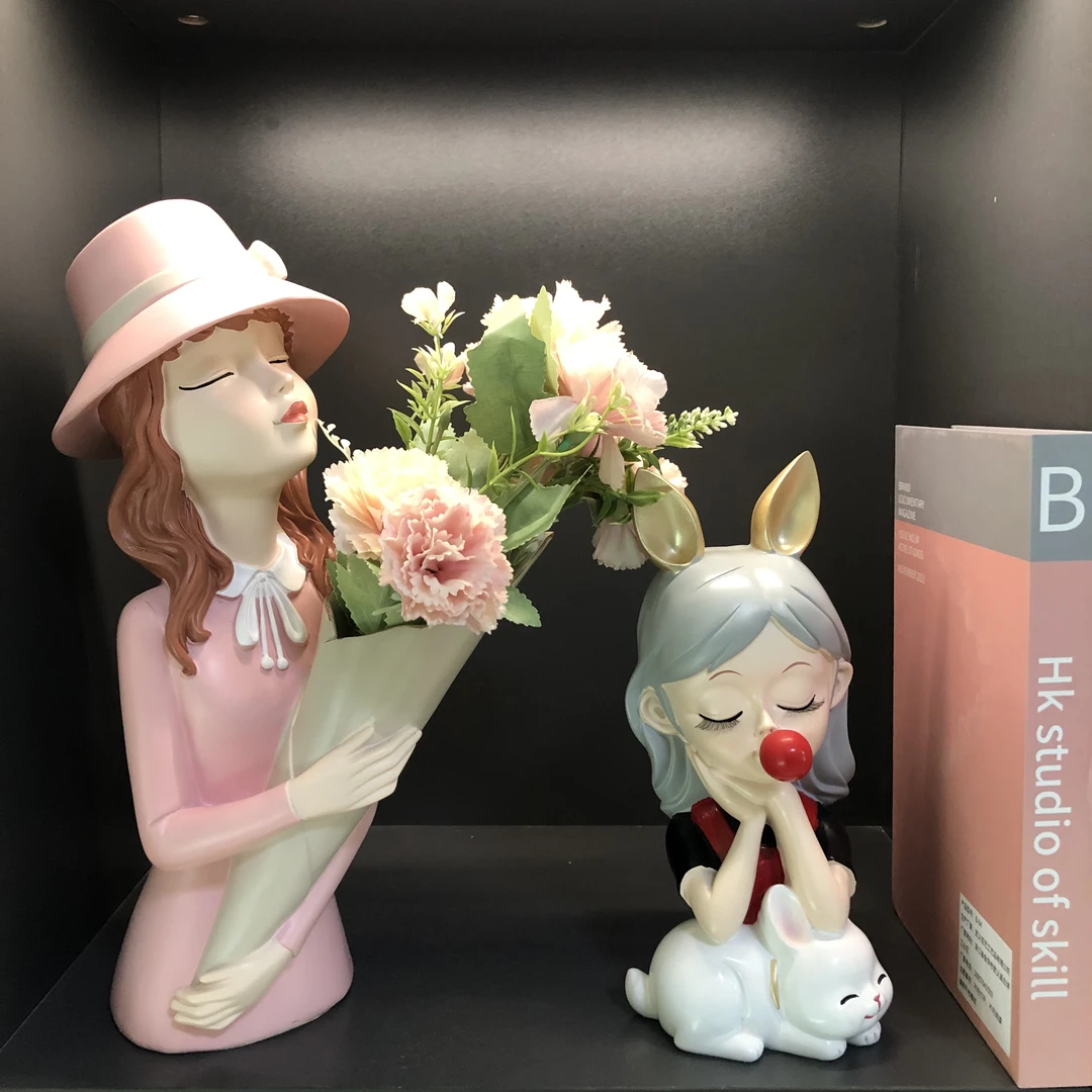 伊丽莎白捧花女孩+在逃公主套装少女心唯美梦幻家居装摆件