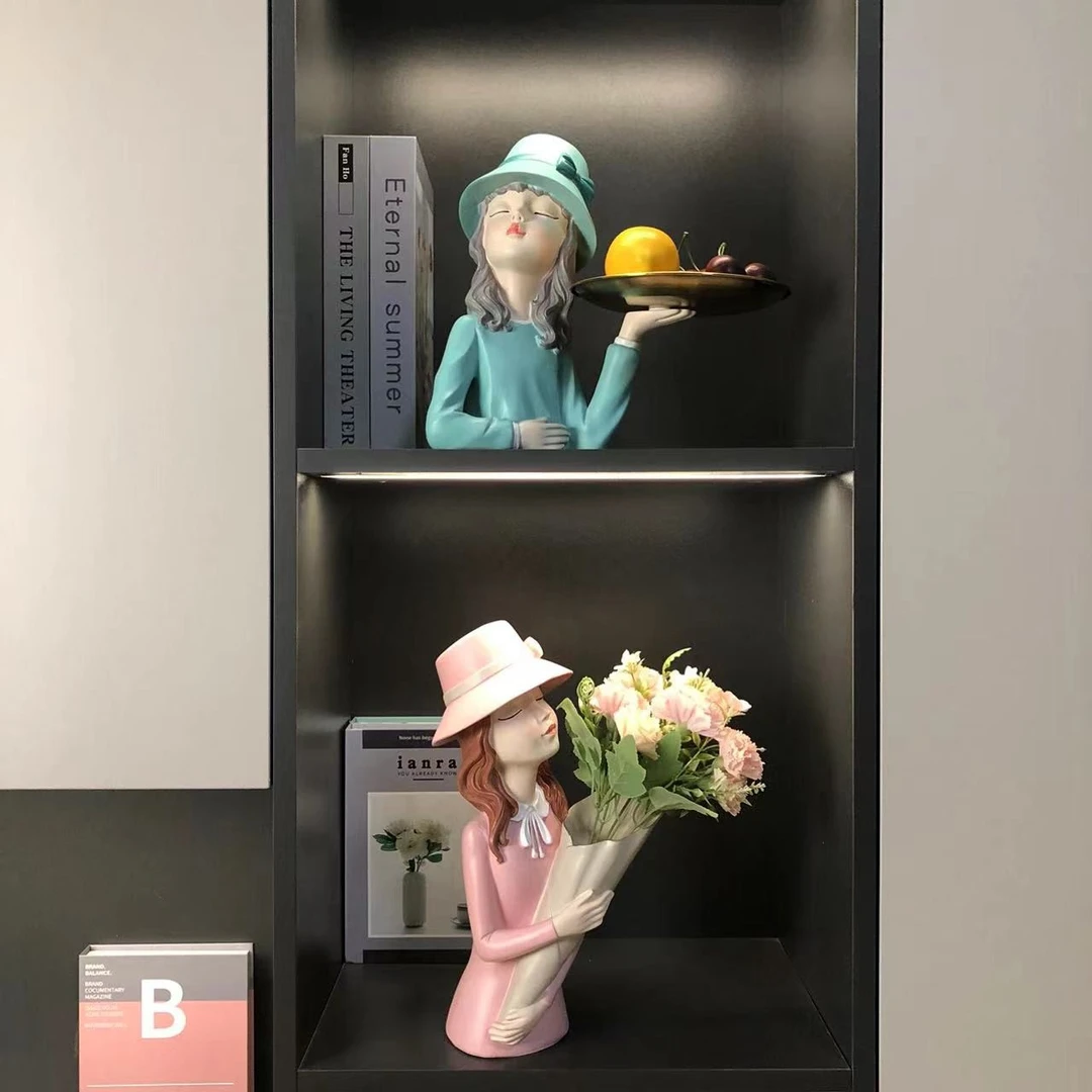 宏赫北欧创意捧花托盘女孩组合电视柜鞋柜餐边柜卧室装饰品摆件