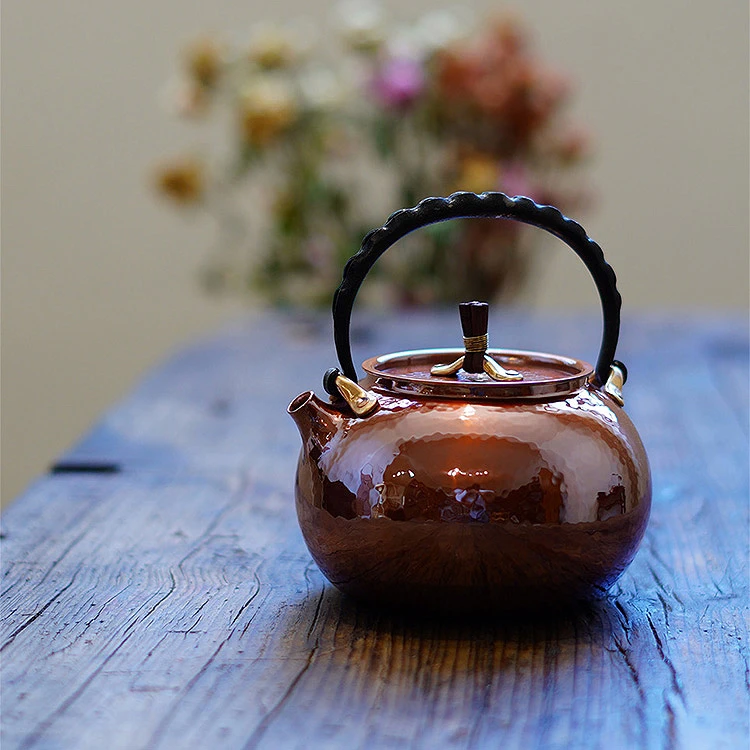 小苹果 手工一体铜壶 一张打铜壶 手工纯铜壶 紫铜壶 手工紫铜壶