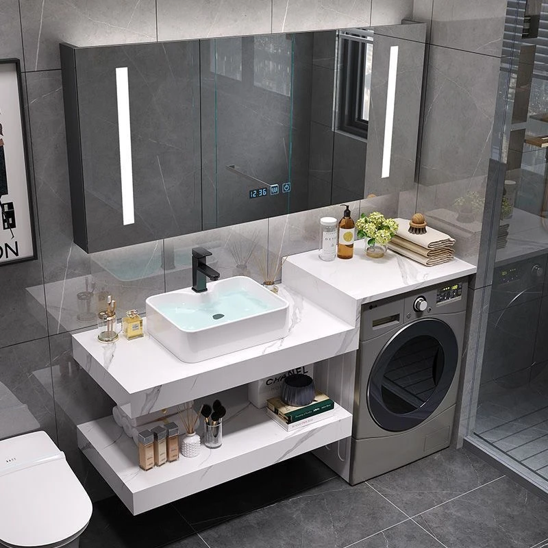 洗衣机洗漱一体式卫生间大理石简约智能台上洗脸盆洗漱盆挂墙式