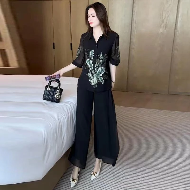 夏季妈妈装时尚上衣洋气大码显瘦小衫宽松减龄气质爆款薄款衬衫