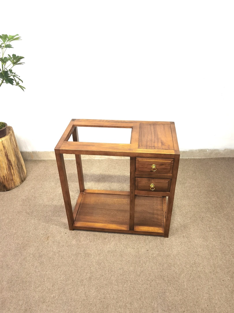胡桃木客厅简约储物柜收纳柜新中式禅意茶柜置物烧水茶几茶边柜