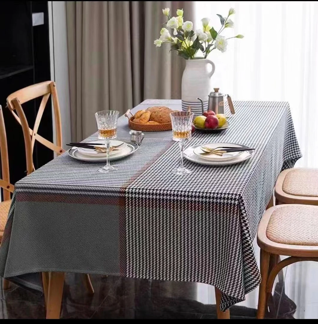 千鸟格桌布尺寸140×180雪尼尔