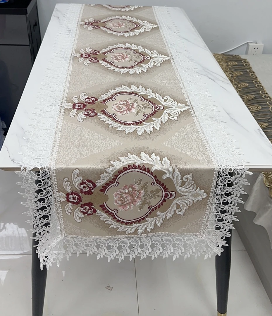 尺寸45*240含花边电视柜天丝贡缎米欧花