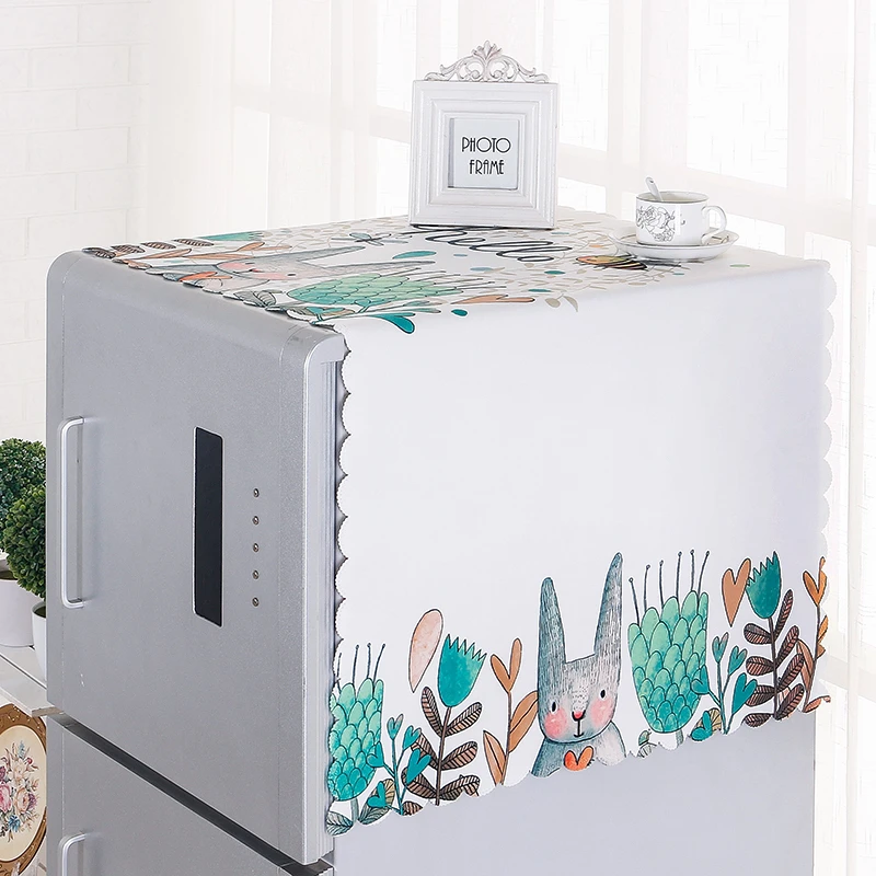 防滑冰箱巾防尘布高档绒布冰箱盖布双门冰箱罩单门冰箱洗衣机通用