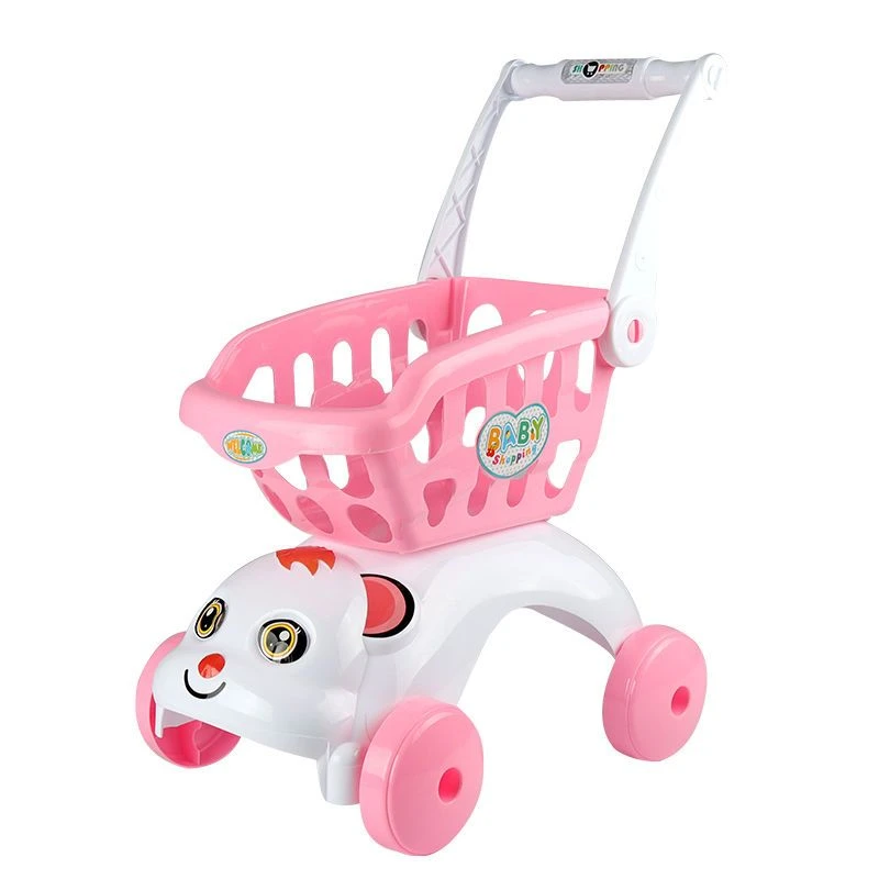 网红趣味儿童购物车玩具女男孩过家家超市手推水果蔬菜切切乐推车