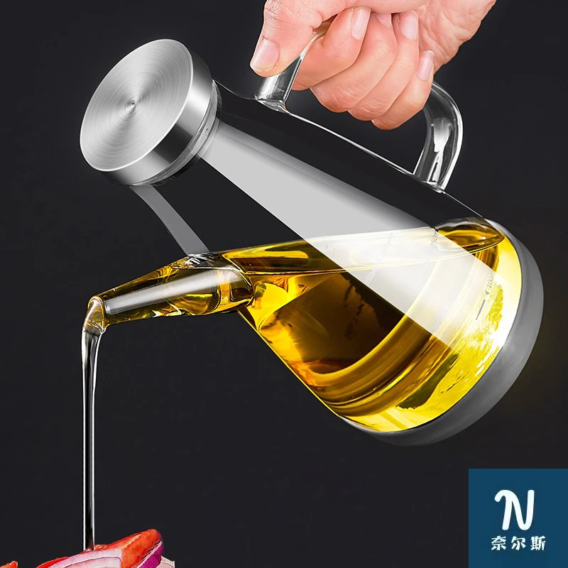油壶家用厨房专用玻璃装油瓶高档油壺不挂油大容量大号防漏调料瓶