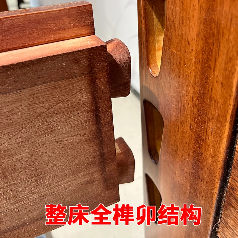 全榫卯结构花犁木实木床中式古典主卧床双人床新中式家用雕花婚床