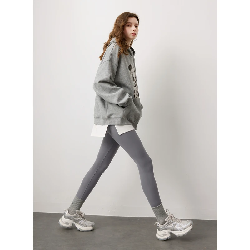 三彩2024冬季新款瑜伽裤高腰修身塑形提臀收腹打底裤鲨鱼裤长裤M