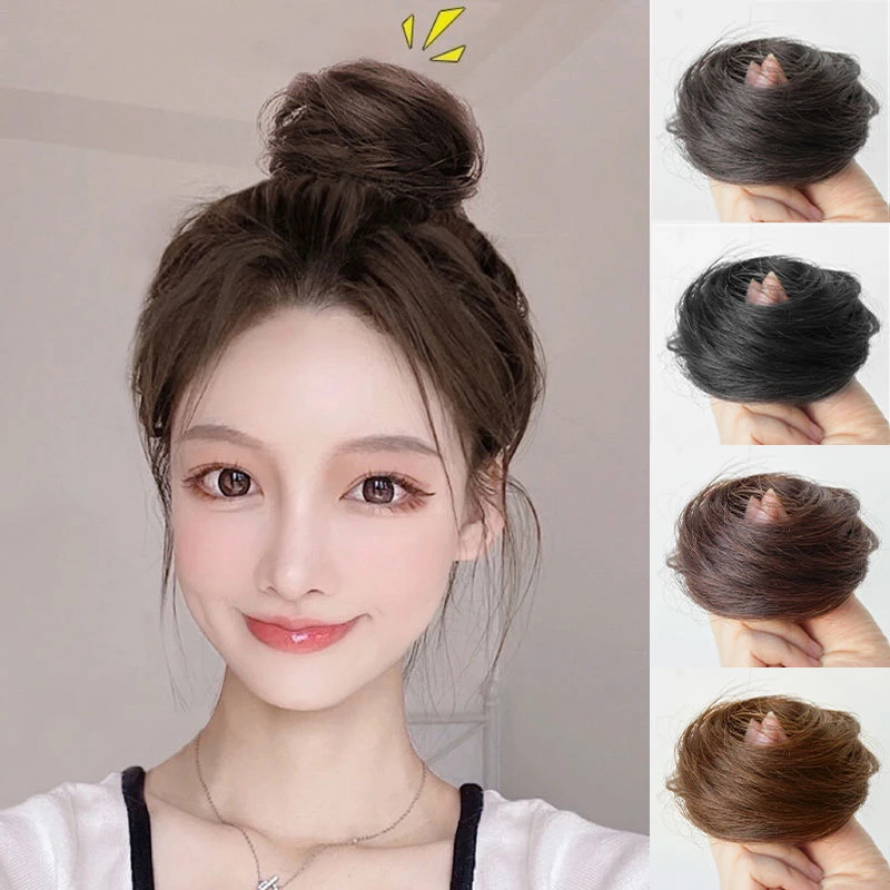 懒人真发丸子头假发圈假发女蓬松花苞头盘发器自然假发包古风发饰
