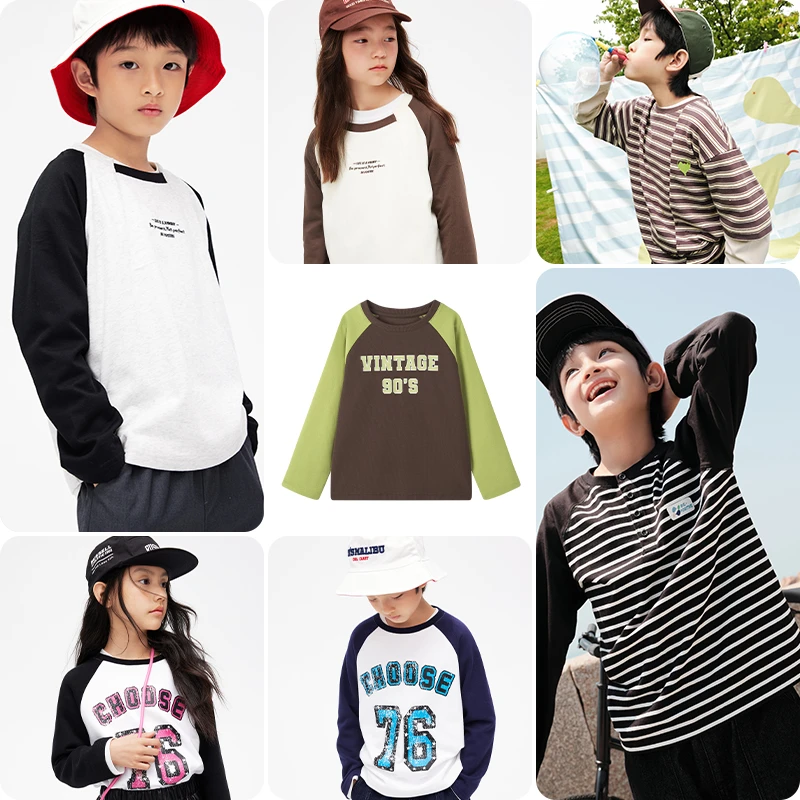 合{23秋新}gxgkids童装儿童长袖T恤男女童洋气休闲舒适复古上衣