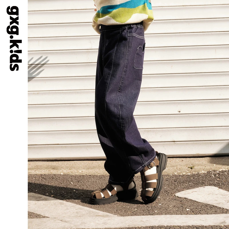 [防褪色牛仔]gxgkids童装儿童牛仔裤男女童长裤洋气裤子