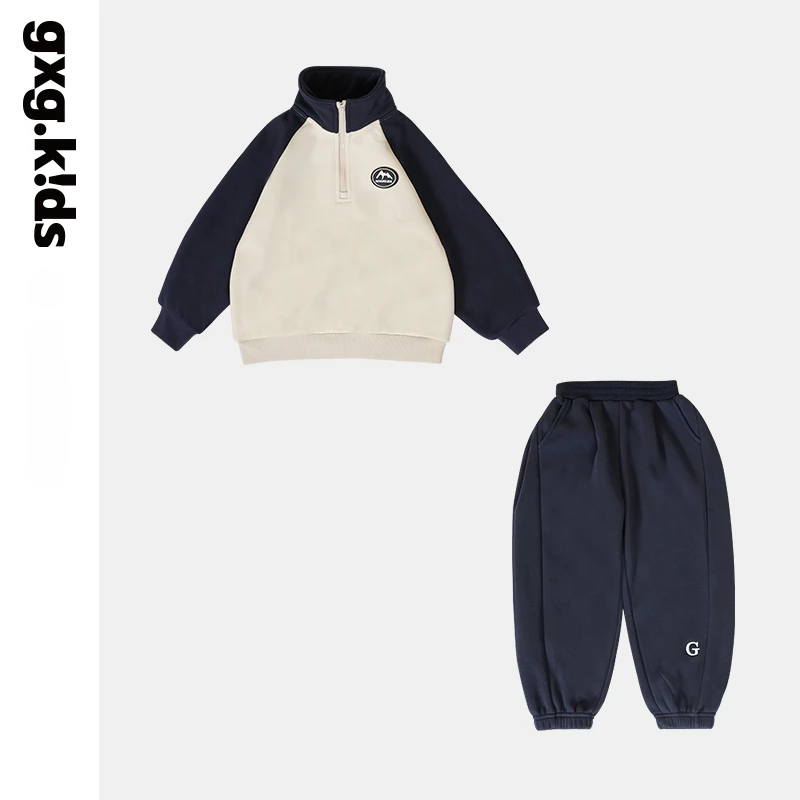 gxg kids男女童牛仔加绒外套裤子秋冬休闲长袖时尚男童男宝