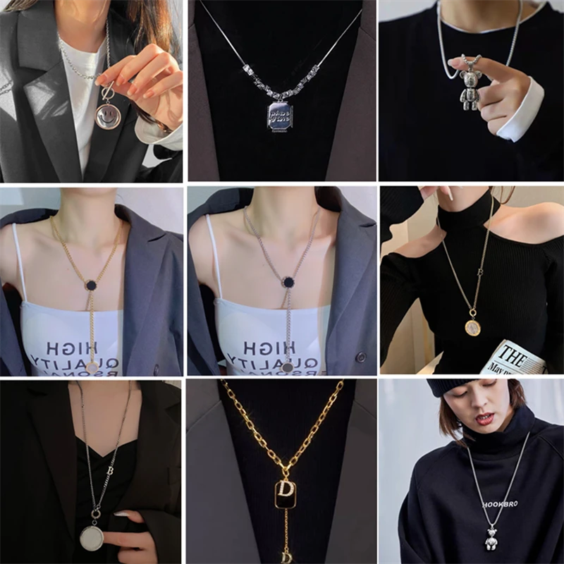 不锈钢项链 【毛衣链合集】吊坠百搭气质配饰项链合集