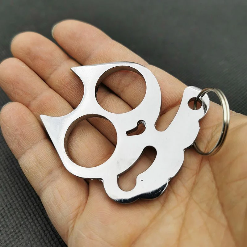 二指扣破窗器材合金萌猫指虎女子防身防卫武器扳指女生防色狼自卫