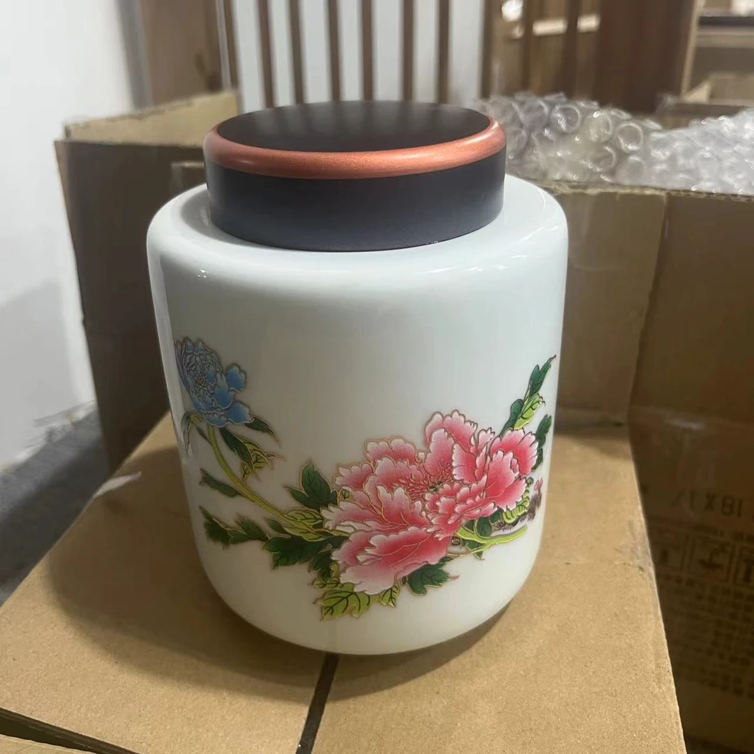 逸尚茶器甄选荷花茶叶罐链接@@YS211
