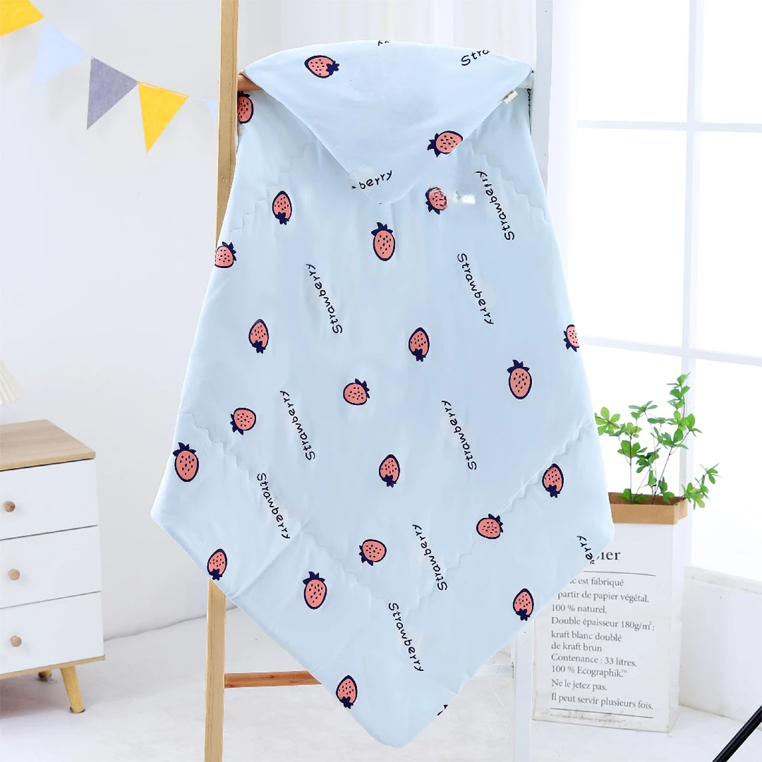 婴幼儿宝宝防风卡通保暖春夏秋冬连帽抱被外出披风薄款印花斗篷