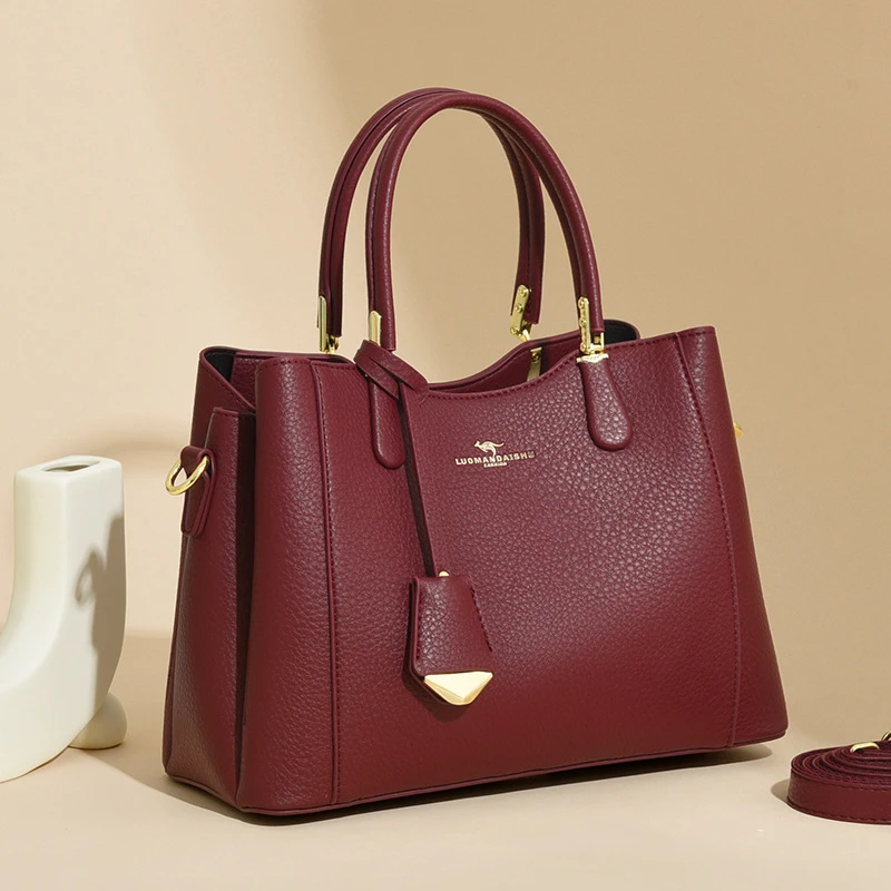 红色手提包包女2025新款女包婚包喜妈妈婆婆大容量托特包日常可用