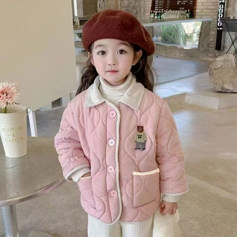儿童秋冬2024新款棉袄休闲时尚百搭外套加绒加厚洋气宝宝保暖棉衣