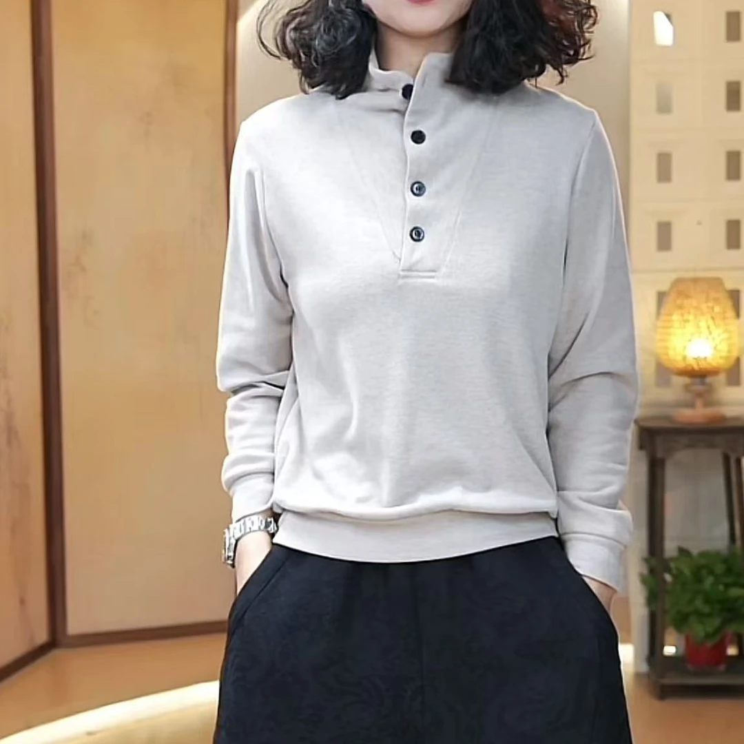 四粒扣秋冬保暖打底衫