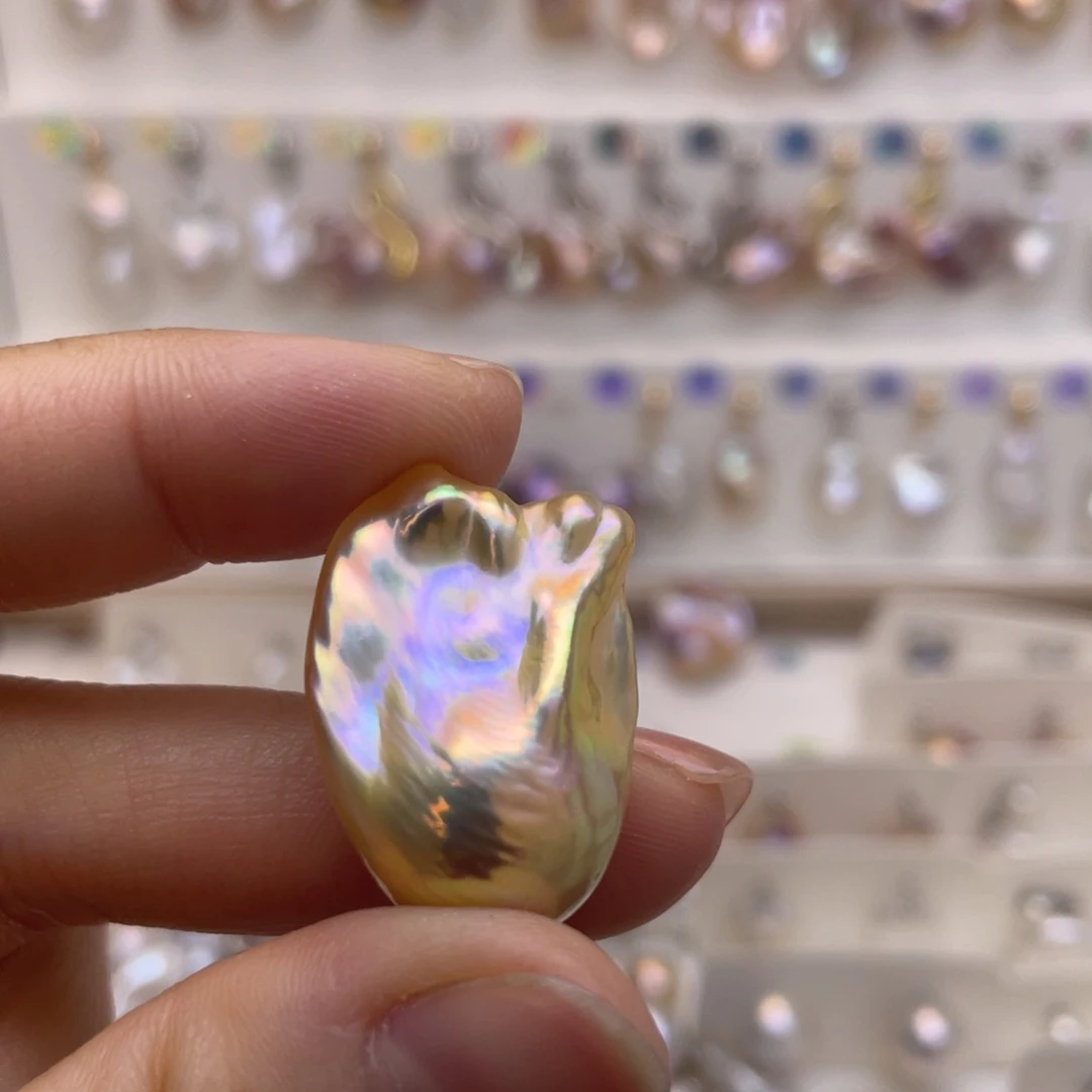 淡水珍珠淡水珍珠巴洛克配饰！银S925镀金镶嵌