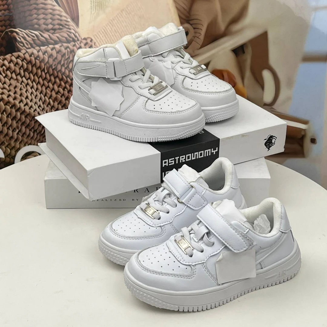 26-40码儿童白色时尚百搭宝宝透气春季低帮防滑板鞋（YJ1）5808