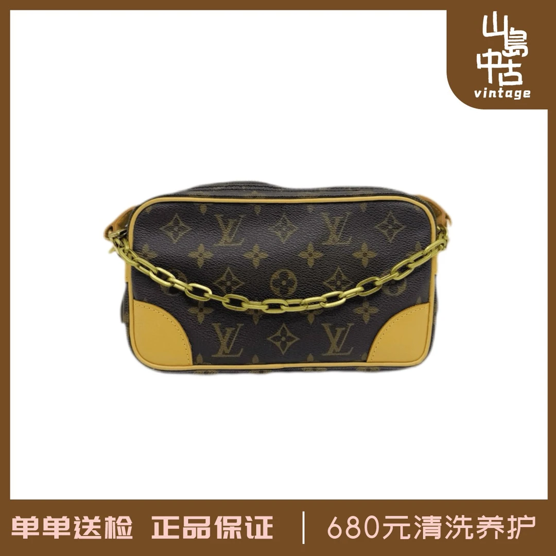95新 LouisVuitton/路易威登 Lv老花相机包22 /单肩棕色斜挎包