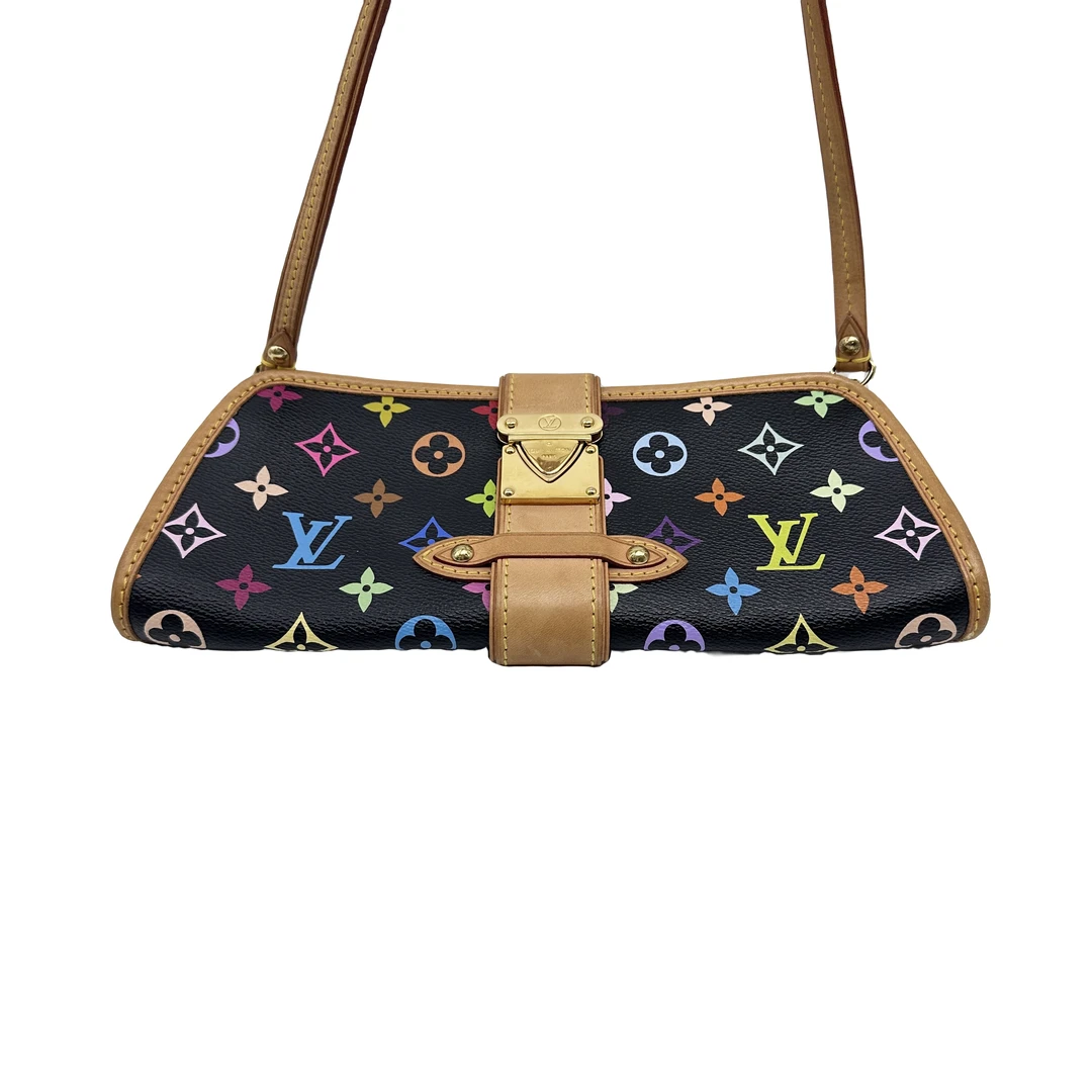 95新 LouisVuitton/路易威登 Lv老花黑三彩晚宴包/腋下包