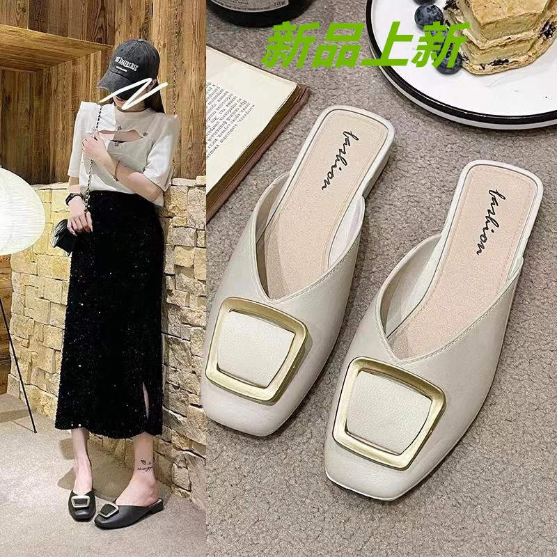 2024年新款包头半拖鞋女夏季懒人鞋子外穿时尚网红凉拖ins软底