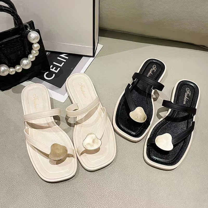 2023仙女风夹趾拖鞋人字女沙滩网红外穿韩版学生家居用凉拖鞋软底