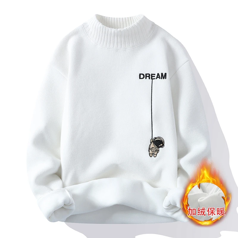【小扬哥推荐】2023新款保暖男士潮牌秋冬季青少年加绒加厚毛衣男毛