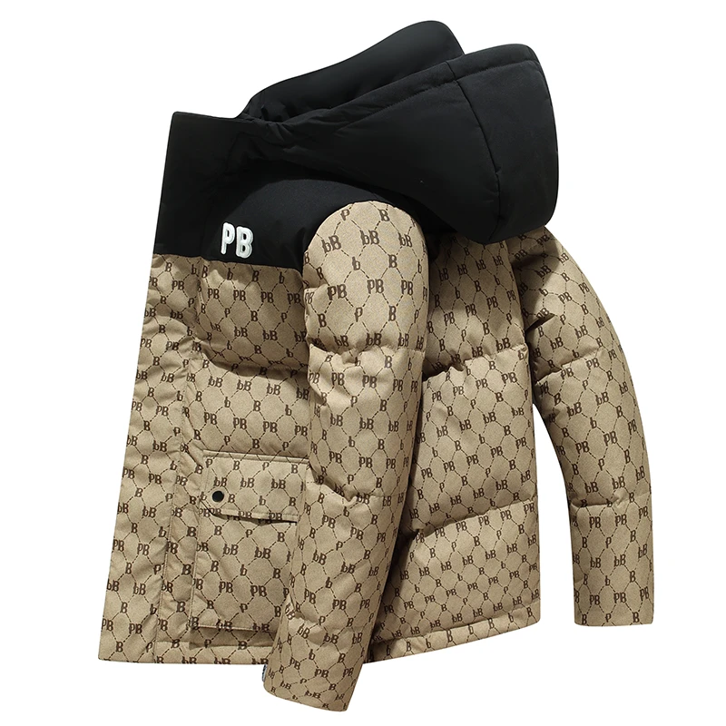 【小扬哥推荐】真羽绒服冬季羽绒服男短款潮牌拼色立领外套爆