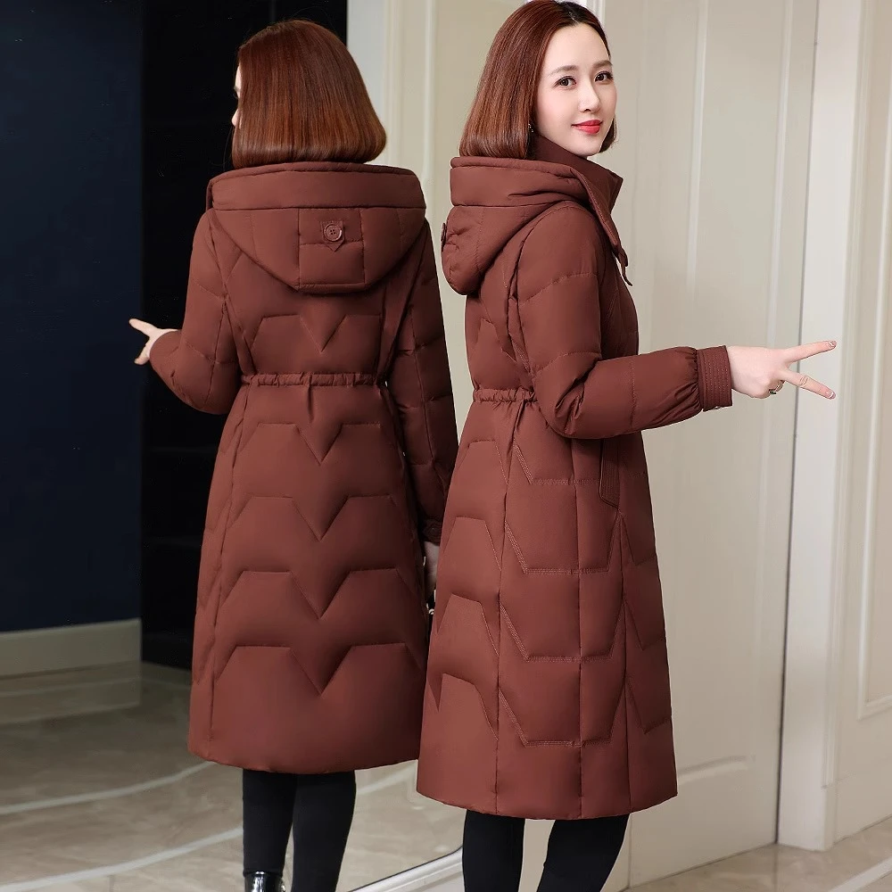 羽绒服厚外套女中长2025冬季新款厚高端大码显瘦妈妈爆款过膝爆款