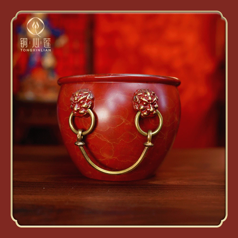 铜心莲《故宫门海》故宫铜缸聚宝盆摆件家居装饰 客厅玄关工艺品