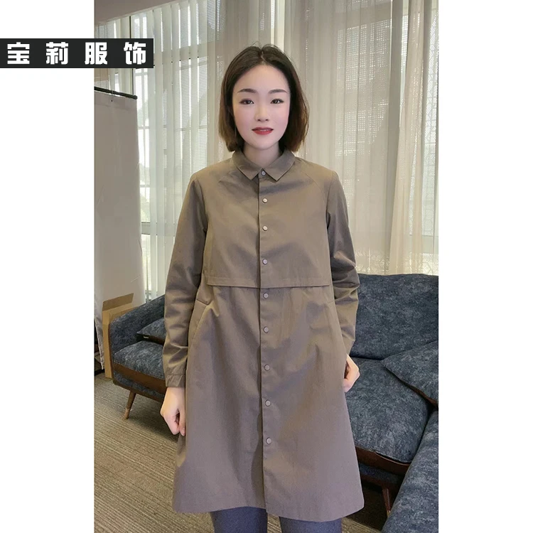 中长款休闲口袋风衣2068