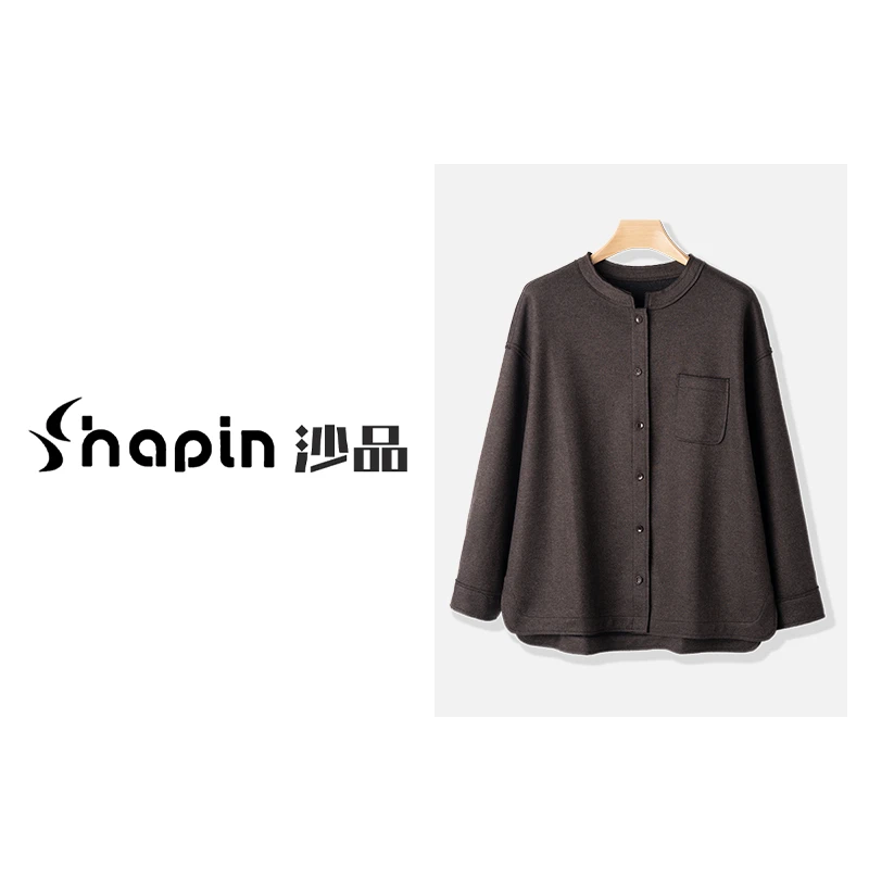 2024春季新款时尚休闲韩版圆领毛呢外套女FMD241035