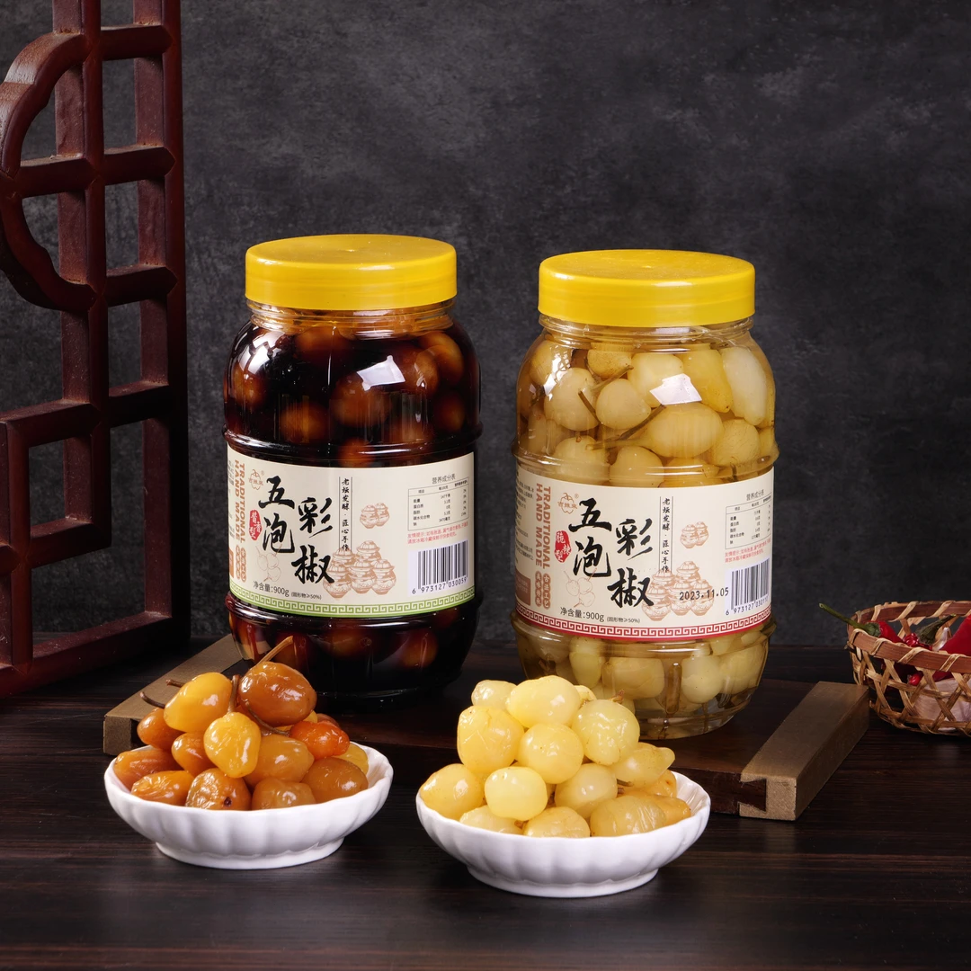 广西五彩泡椒香辣酱香味鲜爽辣椒脆口精选酱菜灯笼椒下饭菜大份量